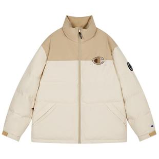 Champion冠军羽绒服男冬季新款拼色保暖外套女美式复古情侣潮秋季