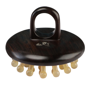 虞美人天然牛角梳气囊梳经络梳按摩梳气囊气垫梳头部指环经络梳