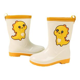中筒儿童雨鞋卡通恐龙水靴小孩防滑可爱雨靴耐磨时尚宝宝踩水套鞋