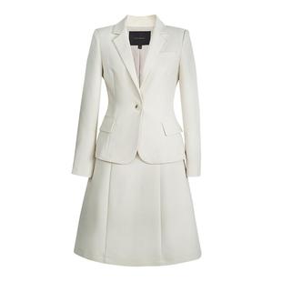 罗衣知性通勤纯色西装套装女早春新款外套无袖连衣裙两件套06113