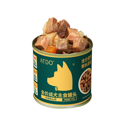 ATDO成犬狗狗主食罐头幼犬低脂肥胖小型犬鸡肉牛肉软粮宠物湿狗粮