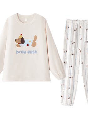 BE腊肠狗海岛绒睡衣女冬新品