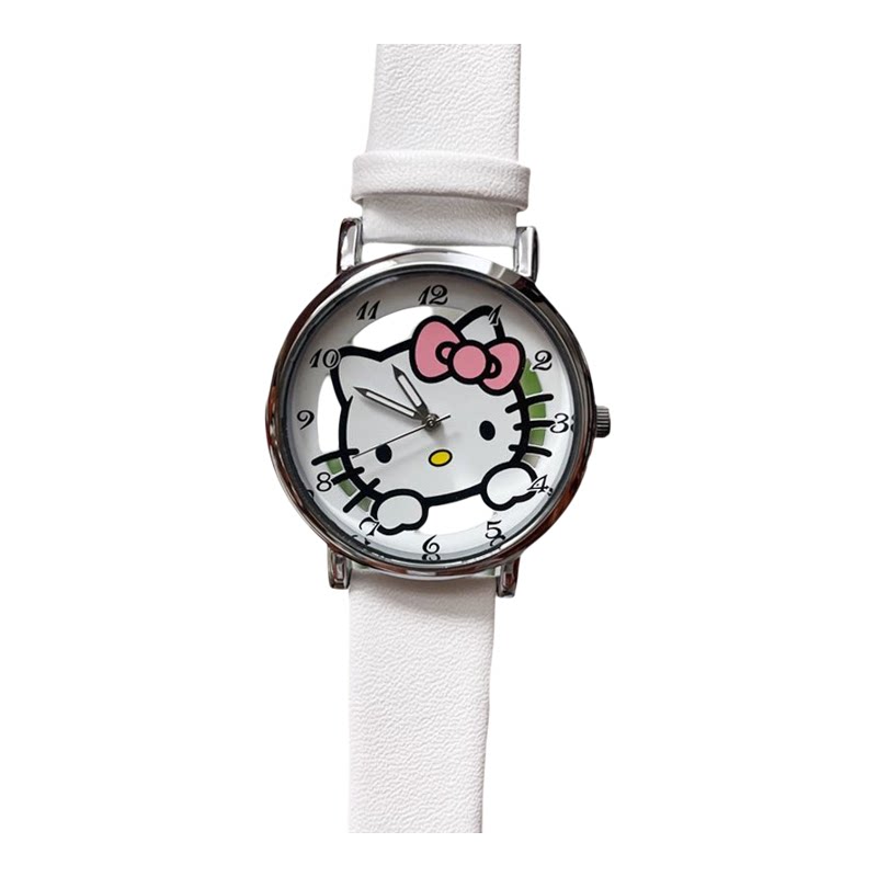 小众Hello Kitty卡通手表初高中学生表可爱夜光皮带表ins风高颜值