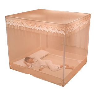 防摔蚊帐2022新款儿童宝宝家用卧室遮光蒙古包文帐回底款加厚加密