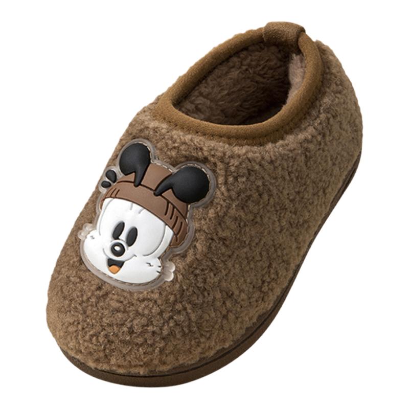 巴布豆儿童棉拖鞋2024新款女童秋冬室内包跟男童居家软底防滑棉鞋