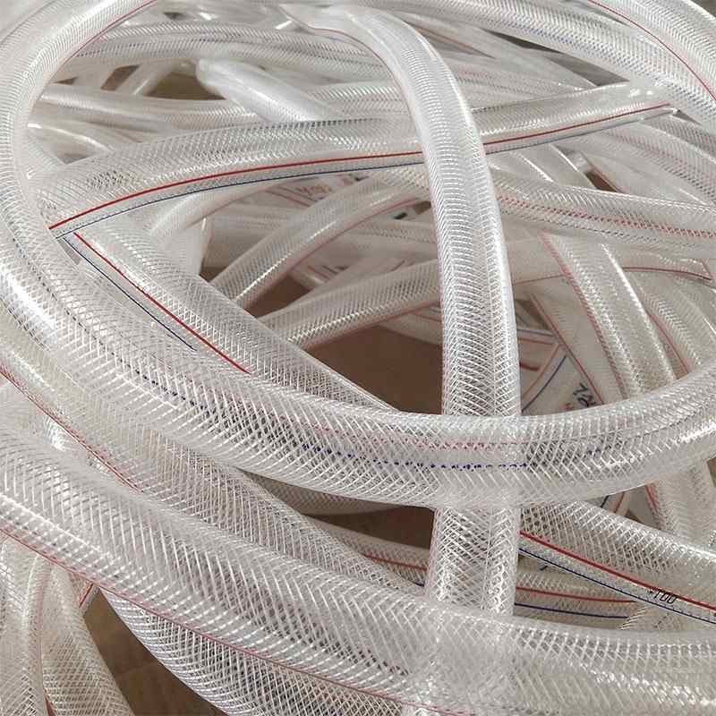 3厂家批发无味PVC纤维增强软管透明塑料网纹水管耐酸碱管蛇皮