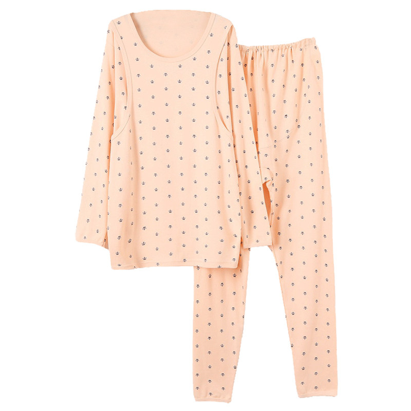 大码孕妇秋衣裤纯棉产后月子服女