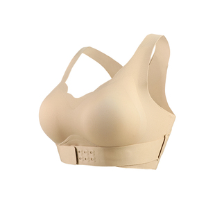 婷美矫姿前扣式无痕内衣女小胸聚拢防下垂舒适矫正驼背塑形文胸罩