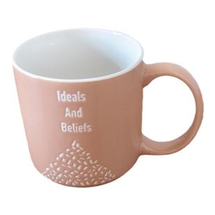 顺祥陶瓷创意简约浮雕陶瓷杯手绘大容量家用喝水早餐咖啡杯马克杯