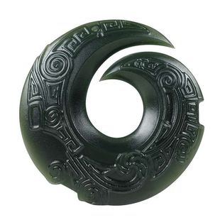 和田青玉仿古龙形玉勾吊坠双面雕刻玉挂件时来运转玉佩项链男