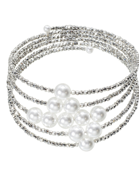 AHCHOO 超S满天星碎冰冰弹簧手环小众设计多层手工珍珠手镯可调节