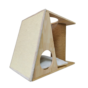 实木剑麻猫爬架猫抓板磨爪猫抓柱猫窝一体隧道太空舱不占地橡胶木