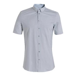 Degre Zero男士衬衫短袖140支免烫抗皱匹马棉高回弹休闲格纹衬衣