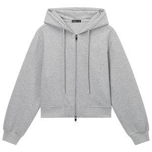 卫衣套装热风2025年春季新款女士短款连帽开衫基础款休闲卫衣卫裤