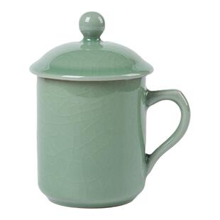 龙泉青瓷办公茶杯个人专用中式陶瓷水杯礼盒装哥窑冰裂马克杯子