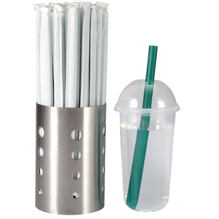 牛皮纸大粗吸管独立包装一次性透明珍珠奶茶果汁饮料加长尖口直管