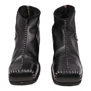 王鹤棣同款AFFLATUS3 2025新款手工雾绒马皮短靴鞋子水洗靴子女