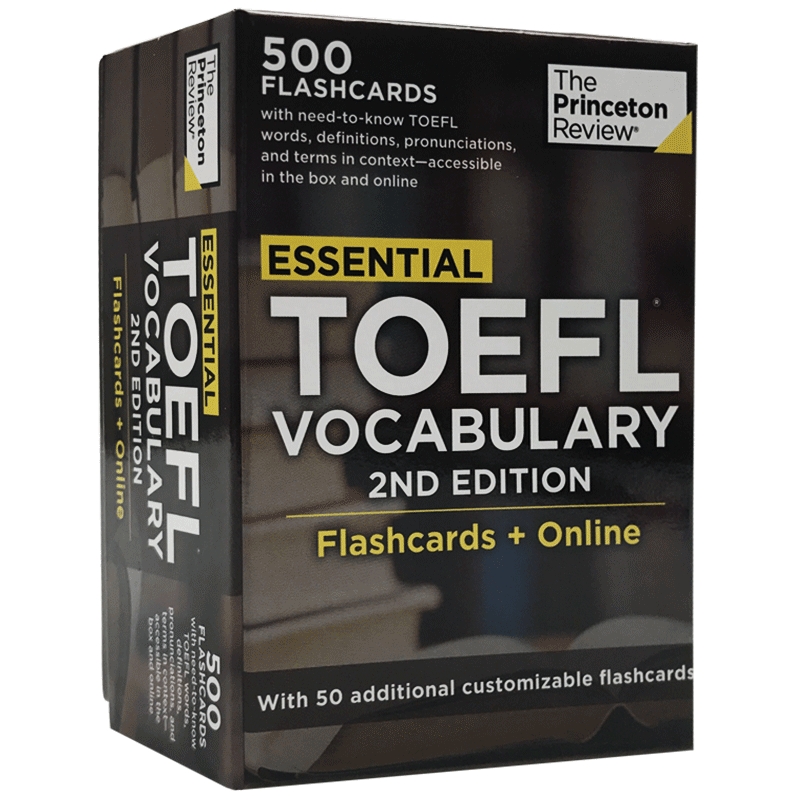 普林斯顿基础托福词汇卡片 英文原版 Essential TOEFL Vocabulary 2nd Edition: Flashcards + Online 英语单词卡片 进口书籍