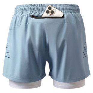 运动短裤男跑步专用可放手机夏季专业田径训练速干三分裤内衬裤子