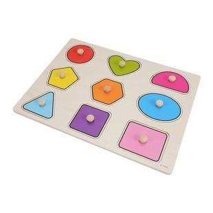 几何形状配对板平面拼图幼儿园图形盘镶嵌早教幼儿小班教玩具嵌板