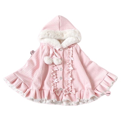 Lolita秋冬优雅披肩毛绒斗篷外套