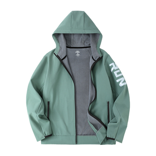 运动风衣男秋冬加绒跑步外套新款户外防风速干骑行登山保暖训练服