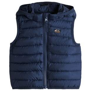 HM童装男婴女婴棉服冬季冬新款连帽马甲无袖立领棉背心1293393