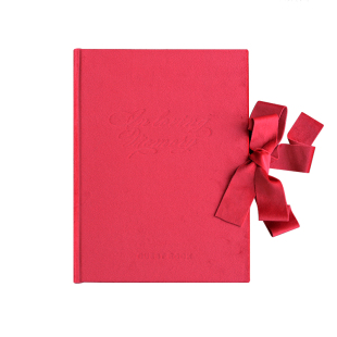 MarrySo 高档丝绒婚礼签到本 商务会议签名簿 结婚礼金簿红色金色