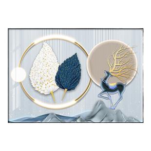 现代轻奢客厅挂画餐厅装饰画横版餐边柜挂画入户玄关走廊过道壁画