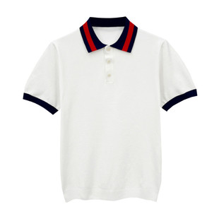 高端商务男士短袖拼接翻领t恤 夏季新款修身polo衫男款痞帅高级感