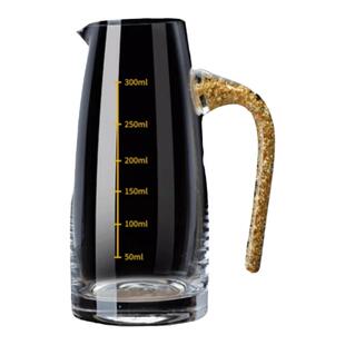 加厚水晶玻璃白酒分酒器金箔柄酒壶家用小号红酒醒酒器无把盛酒壶