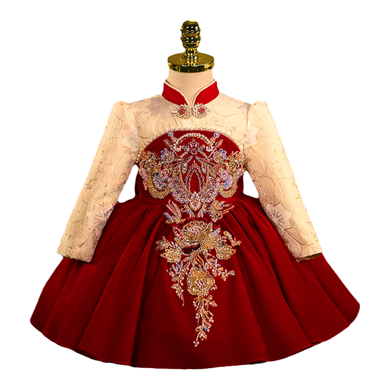 儿童中式唐装拜年服女童公主裙