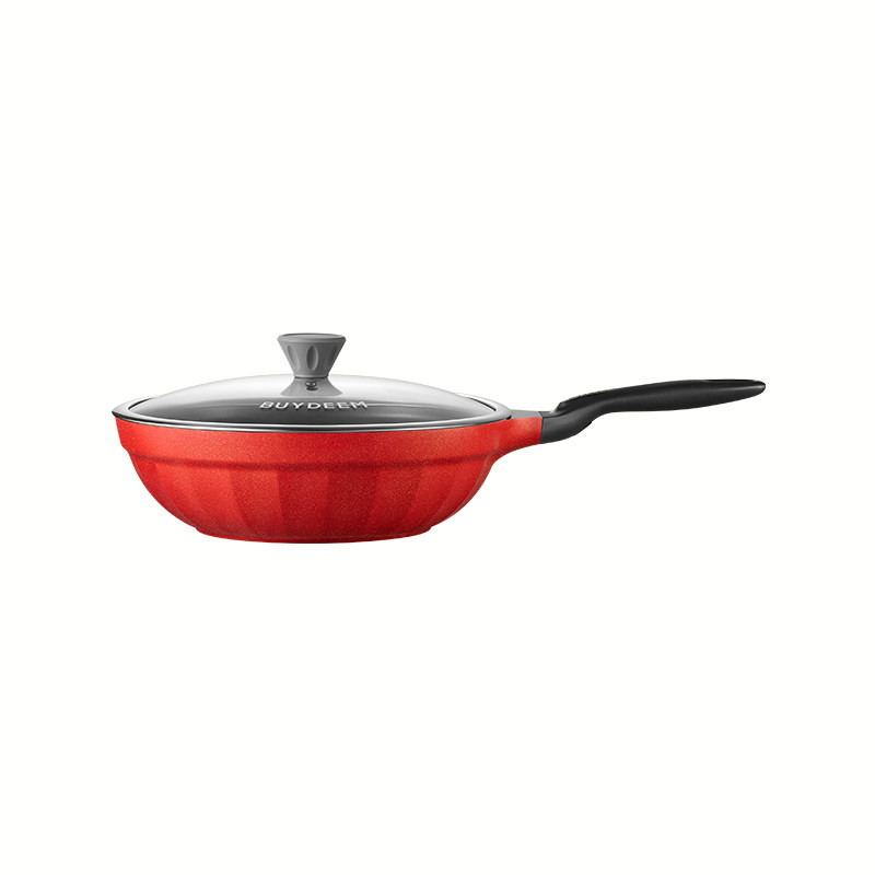 【新品】北鼎流金宝石红限定不粘系列平底锅煎锅奶锅升级聚油炒锅