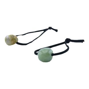 2024年新款原创设计岫玉随形椭圆玉石头绳散发着独特的魅力女马尾