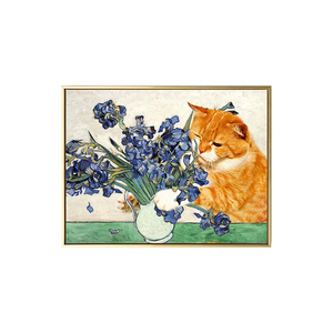 梵高恶搞风橘猫vincent装饰画