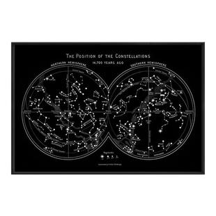 复古深蓝StarMap星图装饰画 星座银河星空图壁画卧室床头摆件挂画