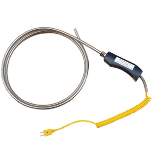 WRNK-187/104M手持大手柄K型铠装热电偶 锌/铝水高温炉用温度探头