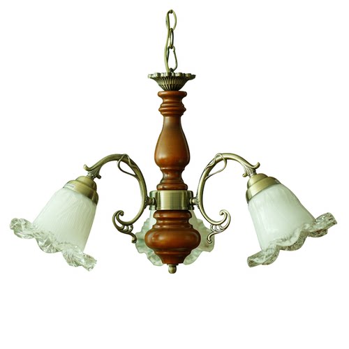 美式复古Vintage法式玻璃客厅灯吸顶灯卧室餐厅欧式中古实木吊灯