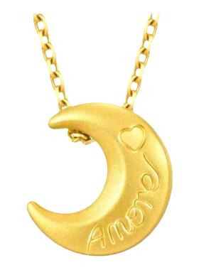 锁骨链周先生amore月亮心形