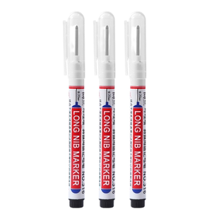 哔哩喵长头记号笔油性木工专用划线笔工地瓷砖画线笔长嘴黑色笔划线防水防油速干计号笔玻璃不掉色标记加长