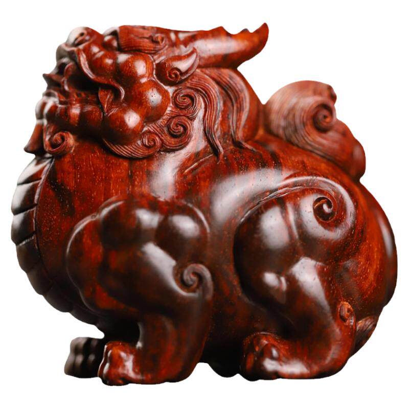 印度小叶紫檀貔貅小案摆湘工石争