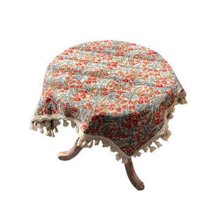 美式乡村桌布布艺涤纶加厚复古餐桌布长方形茶几布高级感台布盖布