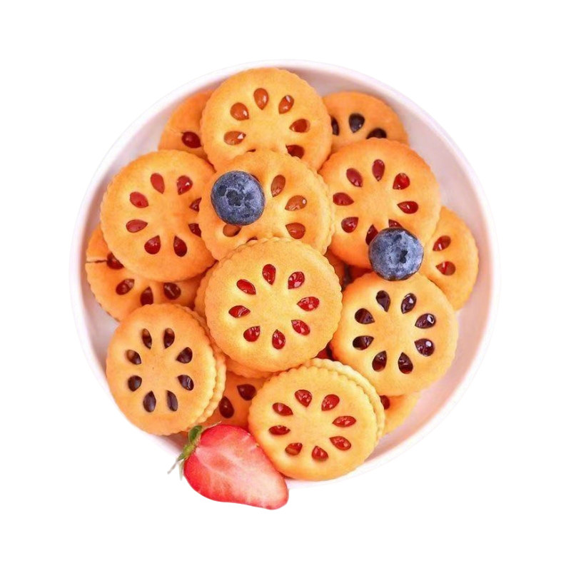 果酱夹心饼干混合水果口味点心