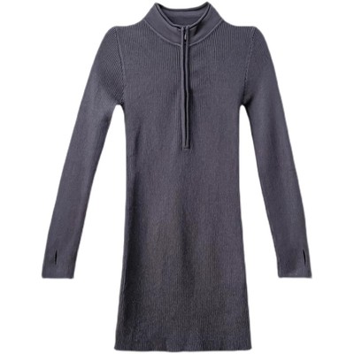 加绒辣妹短裙穿搭2025新款流行爆款针织连衣裙子女秋冬收腰包臀裙