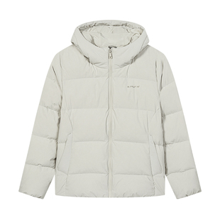 361度女式羽绒服连帽短款鸭绒面包服防风保暖上衣冬季562544302N