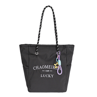 格子布包包女式2025新款秋冬单肩包上课通勤托特包轻便购物手拎包