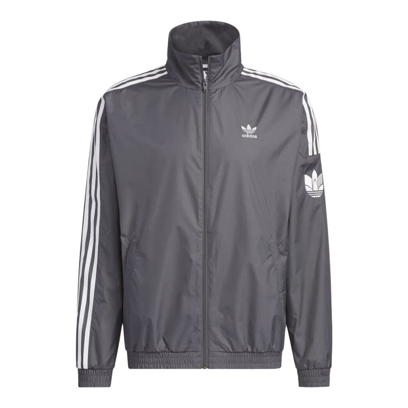 Adidas阿迪达斯情侣立领复古百搭拉链户外宽松休闲夹克外套JI7533