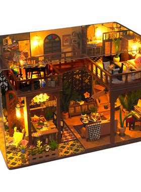 diy小屋手工拼装南洋风阁楼