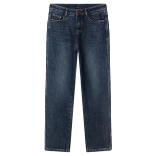 百斯盾官方女装牛仔裤25年秋冬新款显瘦宽松直筒长裤百斯盾00167