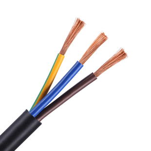 黑色RVV3芯0.2/0.3/0.5/1.5/2.5/4.0/6.0平方软护套三芯1.0电缆线